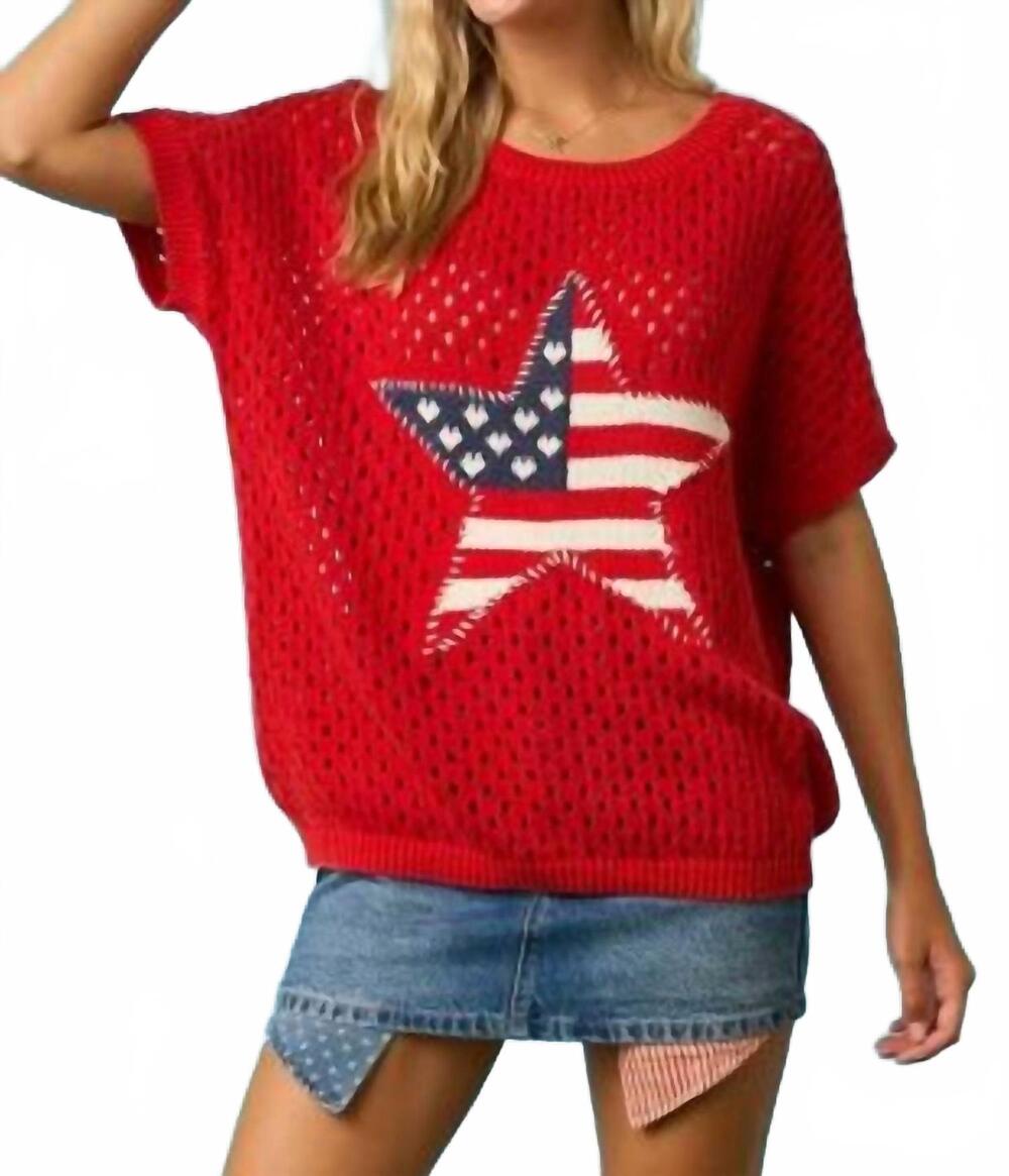 NEW MITTOSHOP women's crochet top in red